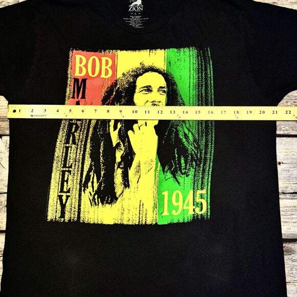 Bob Marley Zion Rootswear 1945 Retro Black T Shirt Mens Size Large - Picture 4 of 6